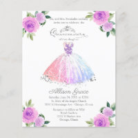 Budget Quinceanera-Einladung zweisprachig farbenfr