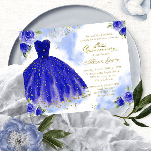 Budget Quinceañera-Einladung Zweisprachig Königlic