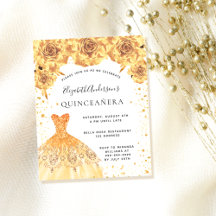 Budget Quinceanera Gold Kleid Blumenladen