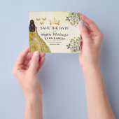 Budget Quinceanera Gold Save the Date Flyer (Gruppe)