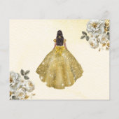 Budget Quinceanera Gold Save the Date Flyer (Hinten)