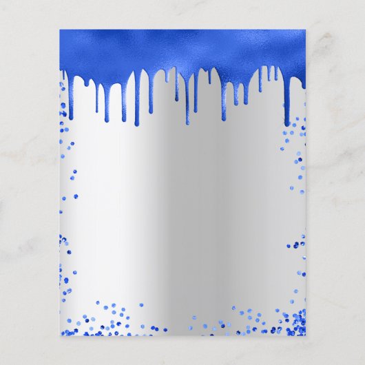 Budget Quinceanera Königlich Blau Silber Einladung (Rückseite)