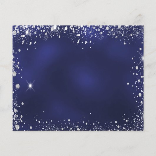 Budget Quinceanera Marineblau Weiß rett Datum (Rückseite)