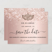 Budget Quinceanera Masquerade Rose Gold rett Datum (Vorne/Hinten)