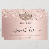 Budget Quinceanera Masquerade Rose Gold rett Datum (Vorne/Hinten)