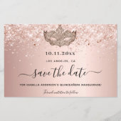 Budget Quinceanera Masquerade Rose Gold rett Datum (Vorderseite)