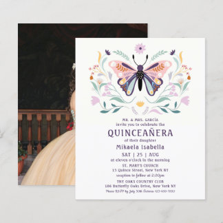 Budget Quinceañera Pink Lila Butterfly Foto