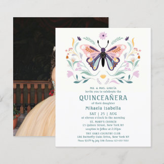 Budget Quinceañera Pink Lila Butterfly Foto