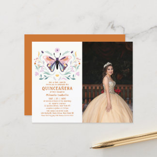 Budget Quinceañera Rosa Schmetterling Foto Blümche