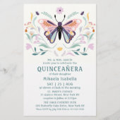 Budget Quinceañera Rosa Schmetterling Foto Blümche Flyer (Vorne)