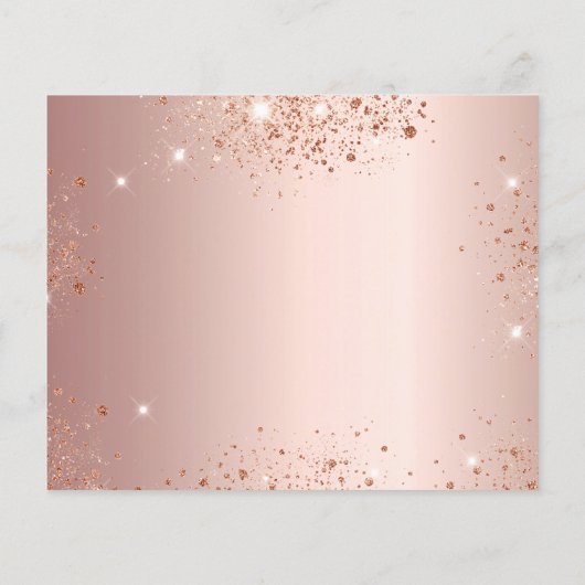 Budget Quinceanera Rose Gold Glitzer Save the Date (Rückseite)