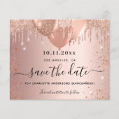 Budget Quinceanera Rose Gold Glitzer Save the Date (Vorderseite)