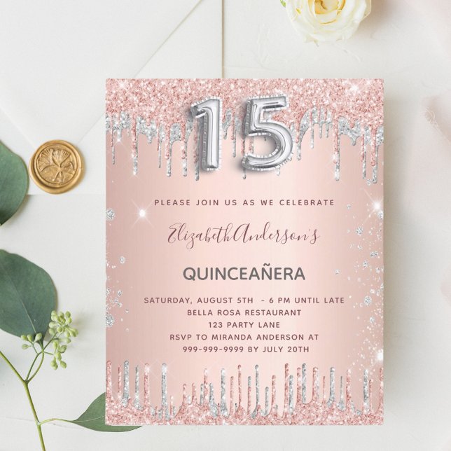 Budget Quinceanera Rose Gold Silber Glitzer (Von Creator hochgeladen)