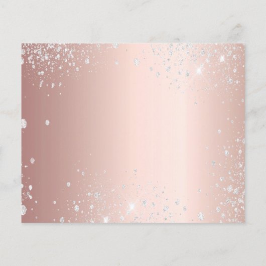 Budget Quinceanera Rose Silber Kleid Save the Date (Rückseite)