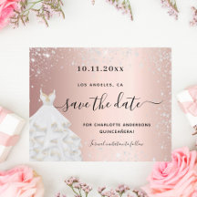 Budget Quinceanera Rose Silber Kleid Save the Date