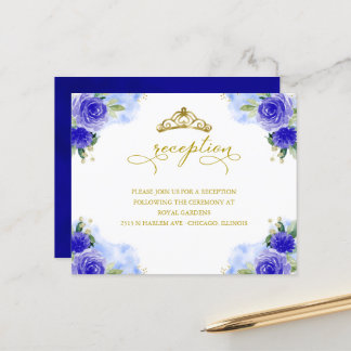 Budget Quinceanera Royal Blue Empfang Card