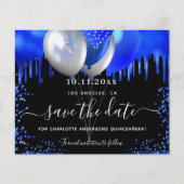 Budget Quinceanera schwarz königsblau Save the Dat (Vorderseite)