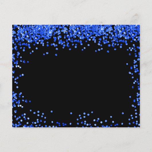 Budget Quinceanera schwarz königsblau Save the Dat (Rückseite)