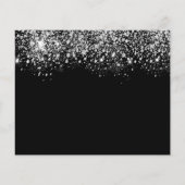 Budget Quinceanera schwarzes Silber Save the Date (Rückseite)