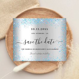 Budget Quinceanera silberblau Save the Date