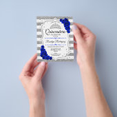 Budget Quinceanera Silver Royal Blue Einladung Flyer (Gruppe)