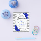 Budget Quinceanera Silver Royal Blue Einladung Flyer (Einzeln)