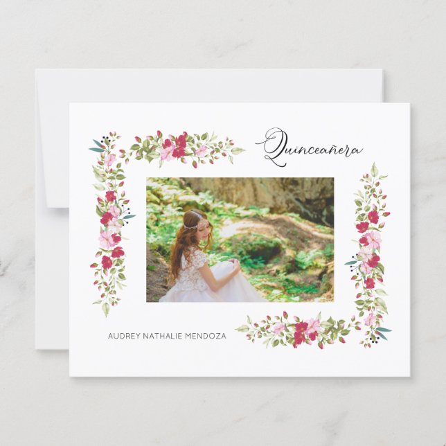 Budget Quinceañera Spanish Floral Photo  (Vorderseite)