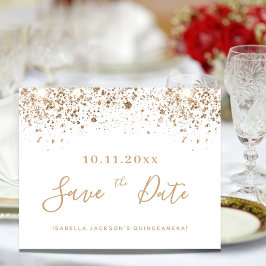 Budget Quinceanera Weißgold Save the Date