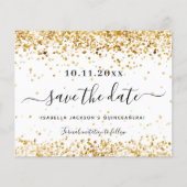 Budget Quinceanera Weißgold Save the Date (Vorderseite)