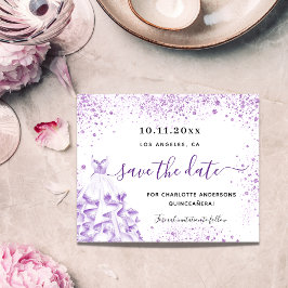 Budget Quinceanera Weißviolett Save the Date