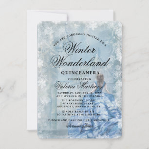 Budget Quinceanera Winter Wonderland Princess Einladung
