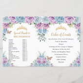 Budget Quinceañera XV Blue Lilac Padrinos Programm (Rückseite)