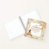 Budget Radiant Gold Floral Quinceanera Gästebuch Notizblock (Innenseite)