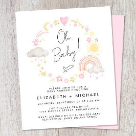 Budget Rainbow Baby Girl Couples Dusche Einladung