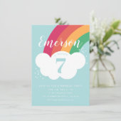 Budget Rainbow Birthday Party Einladung (Stehend Vorderseite)