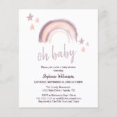 Budget Rainbow Boho oh Baby Pink Baby Dusche (Vorderseite)