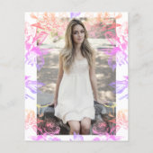 Budget Rainbow Floral SURPRISE Sweet 16 Einladung (Rückseite)