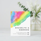 Budget Rainbow Gay Wedding Einladung (Stehend Vorderseite)