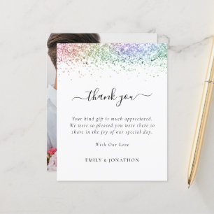 Budget Rainbow Glitzer Foto Hochzeit Vielen Dank