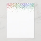 Budget Rainbow Glitzer Hochzeit Einladung (Rückseite)