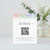 Budget Rainbow Glitzer QR Code Hochzeitsdetails (Stehend Vorderseite)