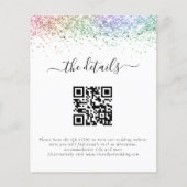 Budget Rainbow Glitzer QR Code Hochzeitsdetails (Vorderseite)