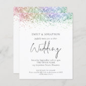 Budget Rainbow Glitzer QR Code Wedite (Vorne/Hinten)