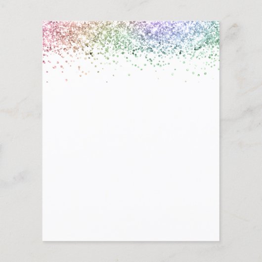 Budget Rainbow Glitzer Script Verlobung Einladung (Rückseite)