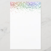 Budget Rainbow Glitzer Wedding White Invite (Rückseite)