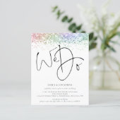 Budget Rainbow Glitzer Wir machen QR Hochzeit Einl (Stehend Vorderseite)