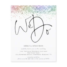 Budget Rainbow Glitzer Wir machen QR Hochzeit Einl