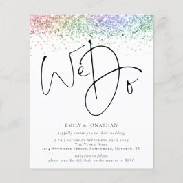 Budget Rainbow Glitzer Wir machen QR Hochzeit Einl
