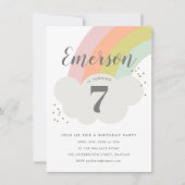 Budget Rainbow Kindergeburtstag Party Einladung (Vorderseite)