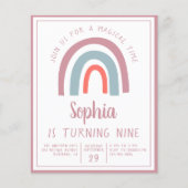 Budget Rainbow Magical Birthday Party Einladung (Vorderseite)